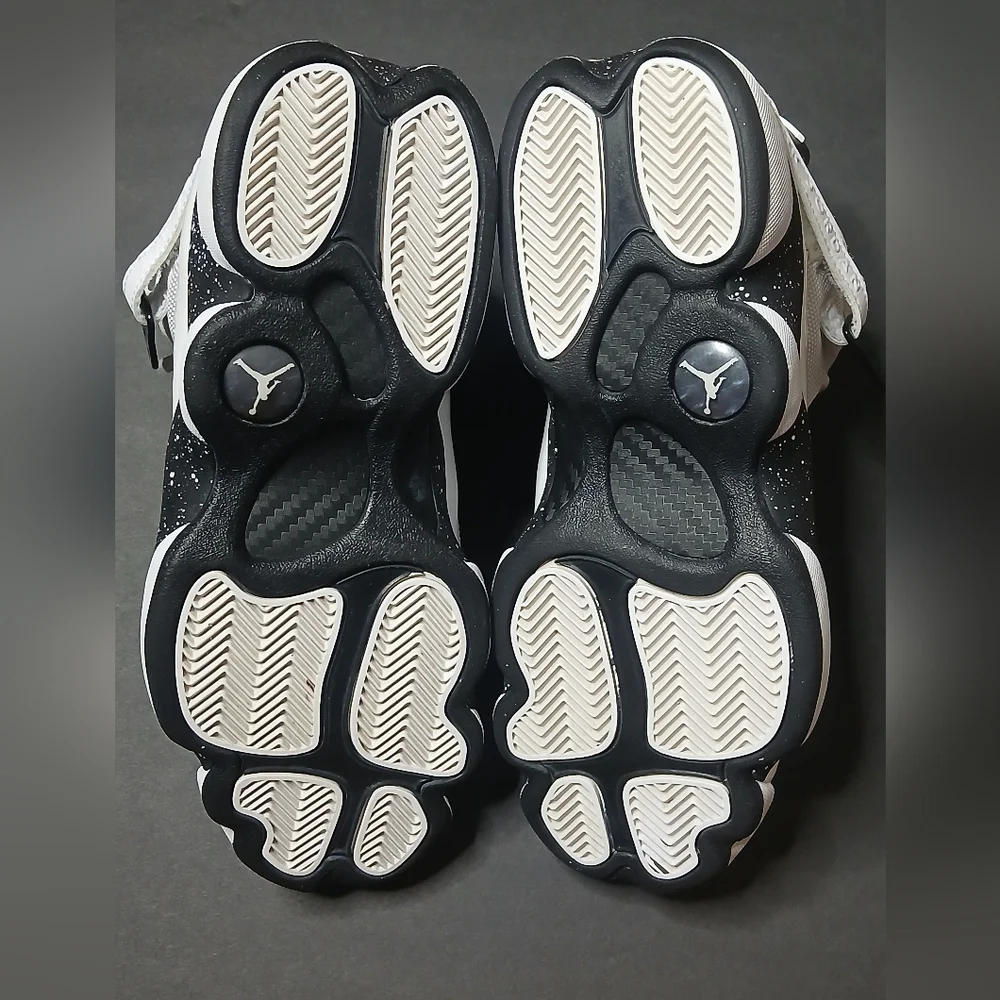 Jordan 6 Rings Basketball Shoes Mens White Black‎ Speckle 322992-106 High Top